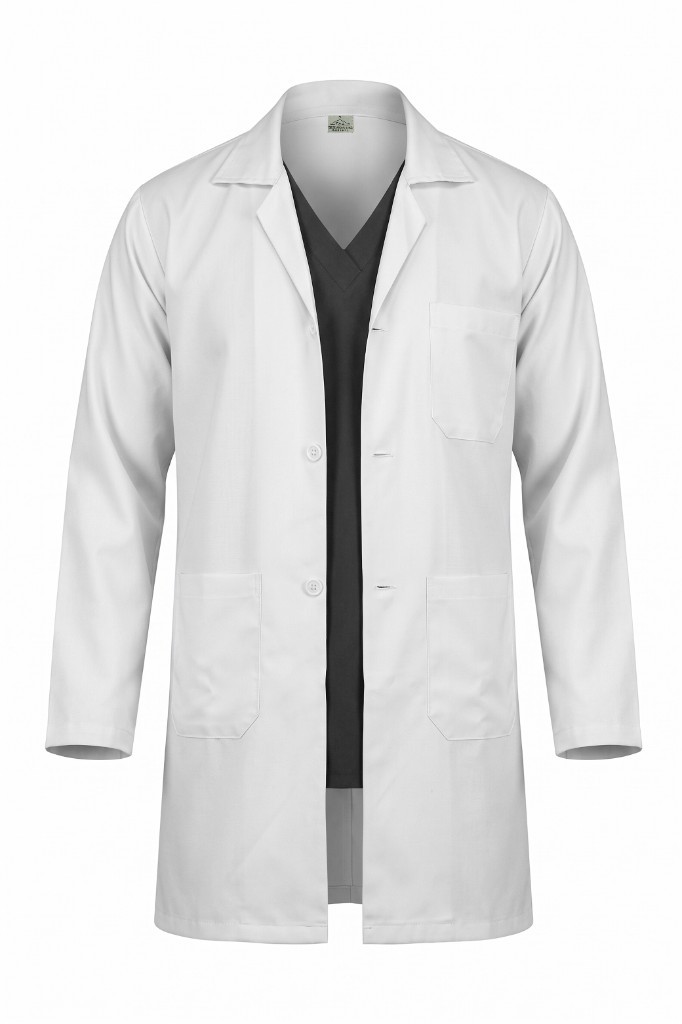 White coat, front view
